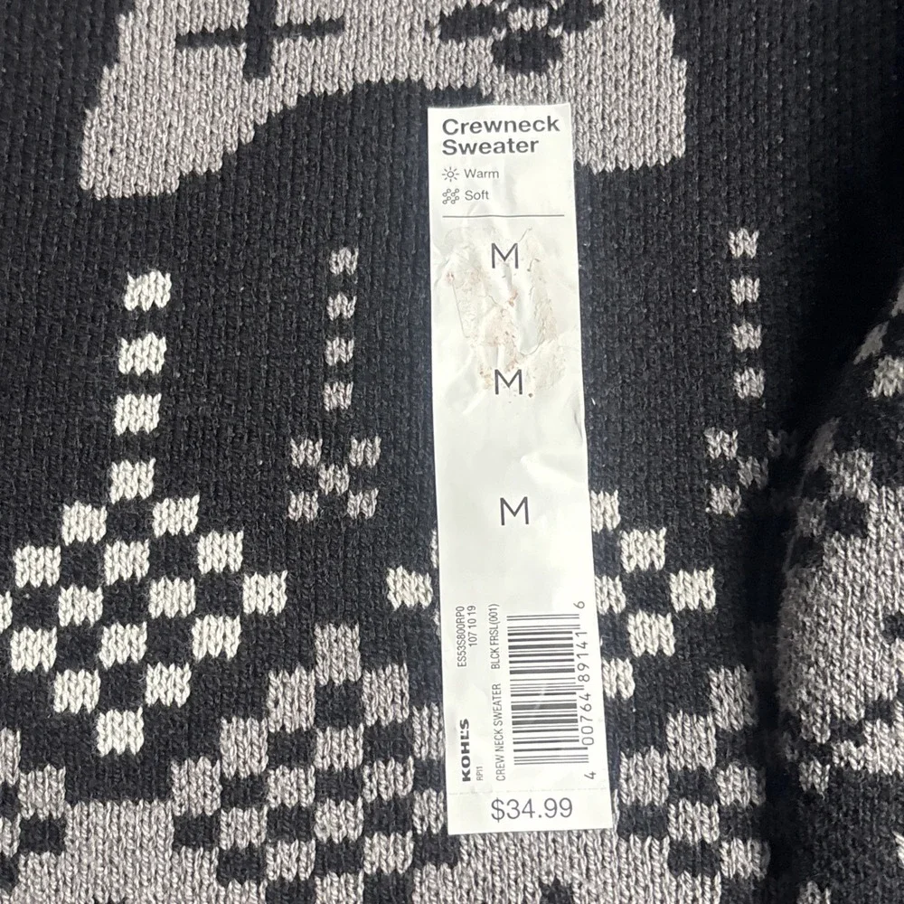 Holiday Boys Medium 10/12 Ugly Christmas Sweater Gamer Black/Gray New
